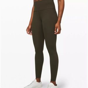 Lululemon wunder unders dark olive green, size 10